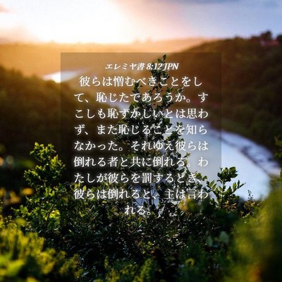 Picture 04 - エレミヤ書 8:12 JPN - 彼らは憎むべきことをして、恥じた - Bible Verse Picture