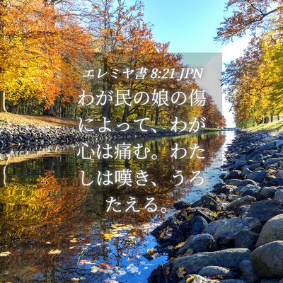 Picture 04 - エレミヤ書 8:21 JPN - わが民の娘の傷によって、わが心は - Bible Verse Picture