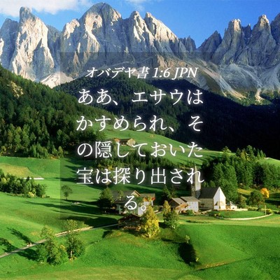 Picture 04 - オバデヤ書 1:6 JPN - ああ、エサウはかすめられ、その隠 - Bible Verse Picture