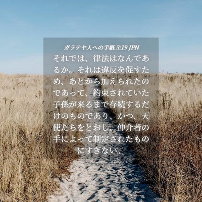 Picture 04 - ガラテヤ人への手紙 3:19 JPN - それでは、律法はなんであるか。そ - Bible Verse Picture