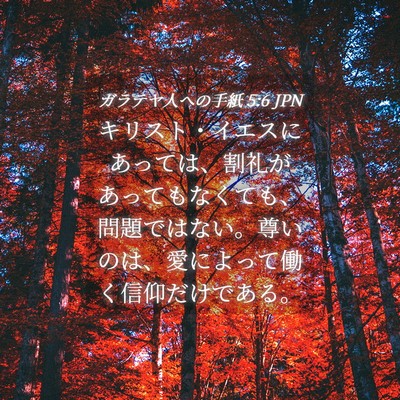 Picture 04 - ガラテヤ人への手紙 5:6 JPN - キリスト・イエスにあっては、割礼 - Bible Verse Picture