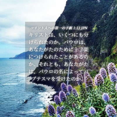 Picture 04 - コリント人への第一の手紙 1:13 JPN - キリストは、いくつにも分けられた - Bible Verse Picture