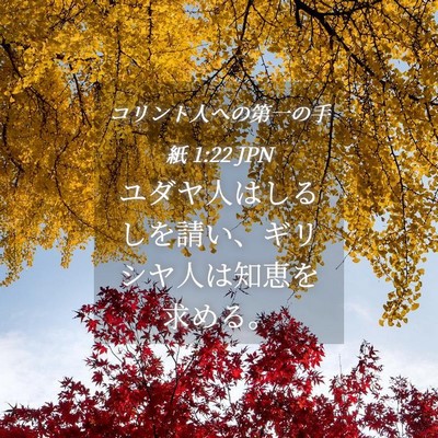 Picture 04 - コリント人への第一の手紙 1:22 JPN - ユダヤ人はしるしを請い、ギリシヤ - Bible Verse Picture
