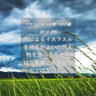 Picture 04 - コリント人への第一の手紙 10:18 JPN - 肉によるイスラエルを見るがよい。 - Bible Verse Picture