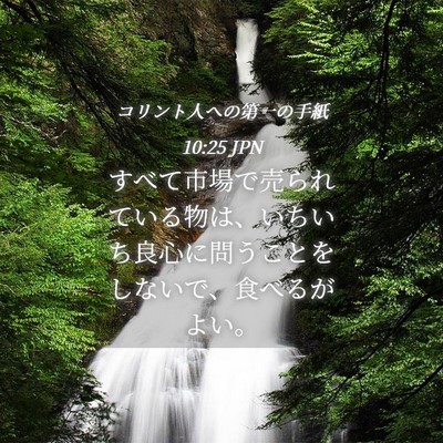Picture 04 - コリント人への第一の手紙 10:25 JPN - すべて市場で売られている物は、い - Bible Verse Picture