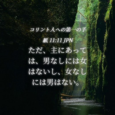 Picture 04 - コリント人への第一の手紙 11:11 JPN - ただ、主にあっては、男なしには女 - Bible Verse Picture