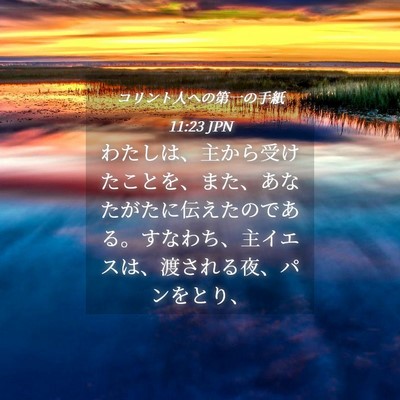 Picture 04 - コリント人への第一の手紙 11:23 JPN - わたしは、主から受けたことを、ま - Bible Verse Picture
