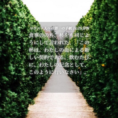 Picture 04 - コリント人への第一の手紙 11:25 JPN - 食事ののち、杯をも同じようにして - Bible Verse Picture