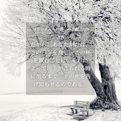 Picture 04 - コリント人への第一の手紙 11:26 JPN - だから、あなたがたは、このパンを - Bible Verse Picture