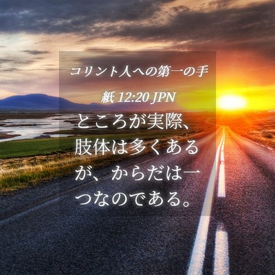 Picture 04 - コリント人への第一の手紙 12:20 JPN - ところが実際、肢体は多くあるが、 - Bible Verse Picture