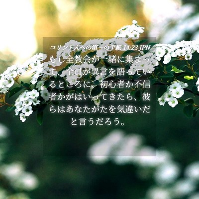 Picture 04 - コリント人への第一の手紙 14:23 JPN - もし全教会が一緒に集まって、全員 - Bible Verse Picture