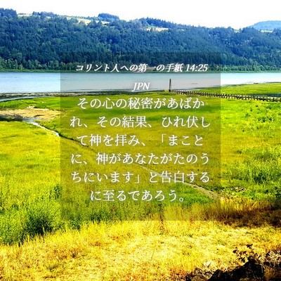 Picture 04 - コリント人への第一の手紙 14:25 JPN - その心の秘密があばかれ、その結果 - Bible Verse Picture