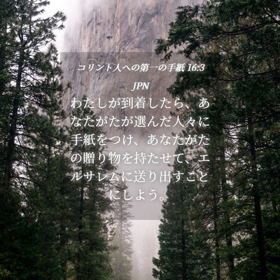Picture 04 - コリント人への第一の手紙 16:3 JPN - わたしが到着したら、あなたがたが - Bible Verse Picture