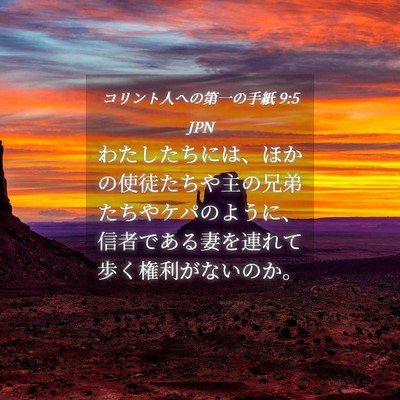 Picture 04 - コリント人への第一の手紙 9:5 JPN - わたしたちには、ほかの使徒たちや - Bible Verse Picture