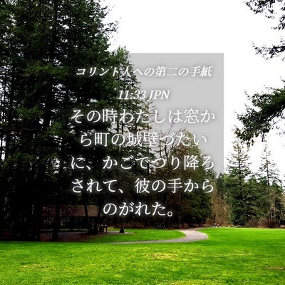 Picture 04 - コリント人への第二の手紙 11:33 JPN - その時わたしは窓から町の城壁づた - Bible Verse Picture