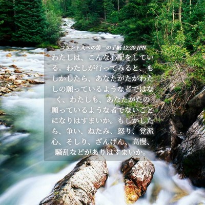 Picture 04 - コリント人への第二の手紙 12:20 JPN - わたしは、こんな心配をしている。 - Bible Verse Picture