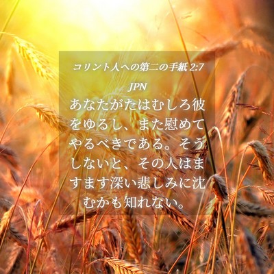 Picture 04 - コリント人への第二の手紙 2:7 JPN - あなたがたはむしろ彼をゆるし、ま - Bible Verse Picture
