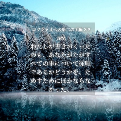 Picture 04 - コリント人への第二の手紙 2:9 JPN - わたしが書きおくったのも、あなた - Bible Verse Picture