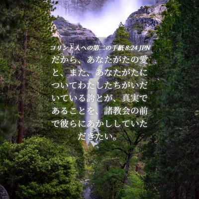 Picture 04 - コリント人への第二の手紙 8:24 JPN - だから、あなたがたの愛と、また、 - Bible Verse Picture