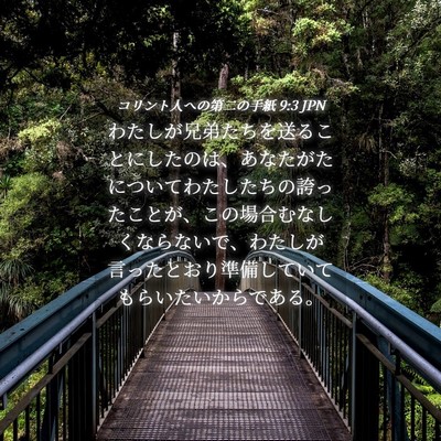Picture 04 - コリント人への第二の手紙 9:3 JPN - わたしが兄弟たちを送ることにした - Bible Verse Picture