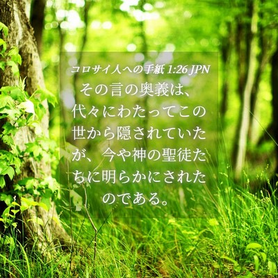 Picture 04 - コロサイ人への手紙 1:26 JPN - その言の奥義は、代々にわたってこ - Bible Verse Picture