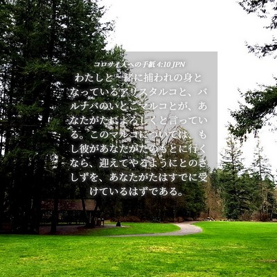 Picture 04 - コロサイ人への手紙 4:10 JPN - わたしと一緒に捕われの身となって - Bible Verse Picture