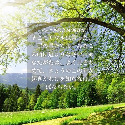 Picture 04 - サムエル記上 14:38 JPN - そこでサウルは言った、「民の長た - Bible Verse Picture