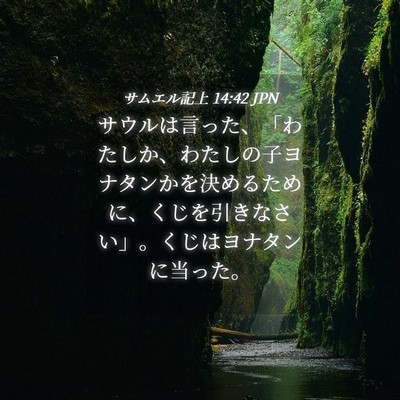 Picture 04 - サムエル記上 14:42 JPN - サウルは言った、「わたしか、わた - Bible Verse Picture