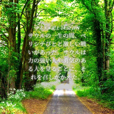 Picture 04 - サムエル記上 14:52 JPN - サウルの一生の間、ペリシテびとと - Bible Verse Picture