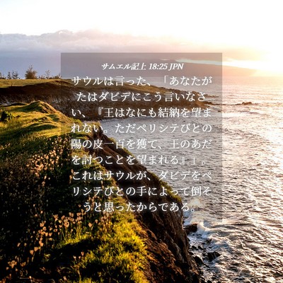 Picture 04 - サムエル記上 18:25 JPN - サウルは言った、「あなたがたはダ - Bible Verse Picture