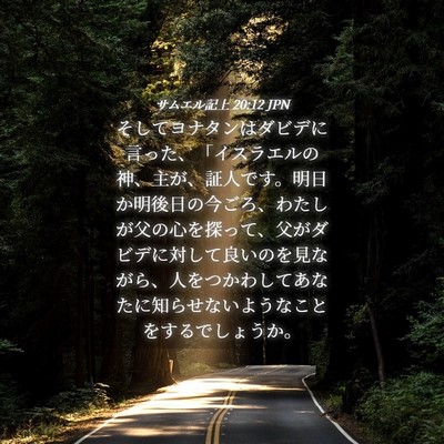 Picture 04 - サムエル記上 20:12 JPN - そしてヨナタンはダビデに言った、 - Bible Verse Picture