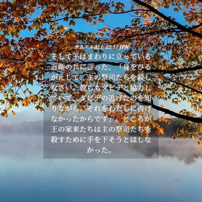 Picture 04 - サムエル記上 22:17 JPN - そして王はまわりに立っている近衛 - Bible Verse Picture