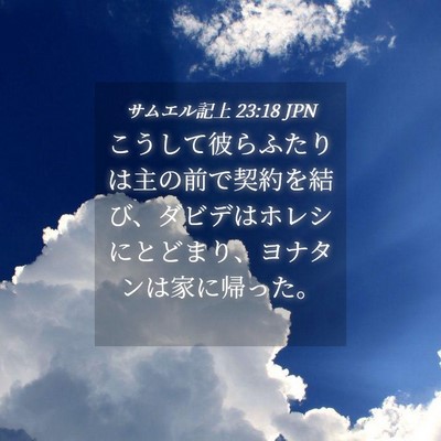 Picture 04 - サムエル記上 23:18 JPN - こうして彼らふたりは主の前で契約 - Bible Verse Picture