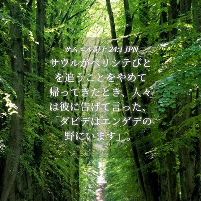 Picture 04 - サムエル記上 24:1 JPN - サウルがペリシテびとを追うことを - Bible Verse Picture