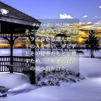 Picture 04 - サムエル記上 24:2 JPN - そこでサウルは、全イスラエルから - Bible Verse Picture