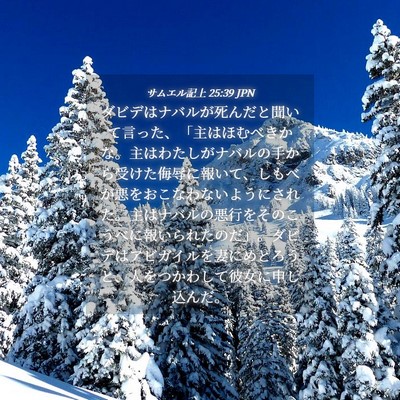 Picture 04 - サムエル記上 25:39 JPN - ダビデはナバルが死んだと聞いて言 - Bible Verse Picture
