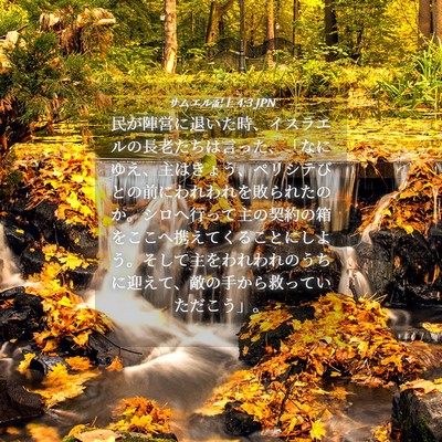 Picture 04 - サムエル記上 4:3 JPN - 民が陣営に退いた時、イスラエルの - Bible Verse Picture