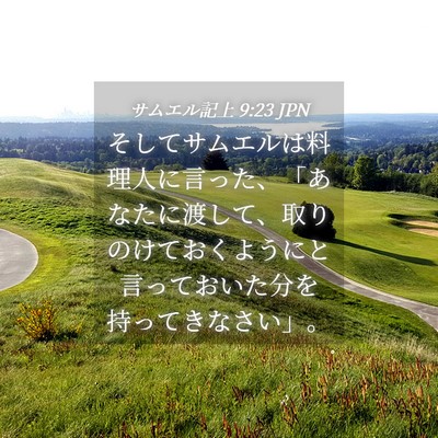 Picture 04 - サムエル記上 9:23 JPN - そしてサムエルは料理人に言った、 - Bible Verse Picture