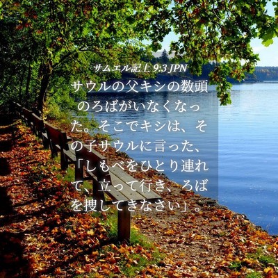 Picture 04 - サムエル記上 9:3 JPN - サウルの父キシの数頭のろばがいな - Bible Verse Picture