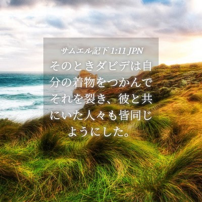 Picture 04 - サムエル記下 1:11 JPN - そのときダビデは自分の着物をつか - Bible Verse Picture