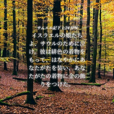 Picture 04 - サムエル記下 1:24 JPN - イスラエルの娘たちよ、サウルのた - Bible Verse Picture