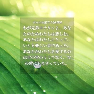 Picture 04 - サムエル記下 1:26 JPN - わが兄弟ヨナタンよ、あなたのため - Bible Verse Picture