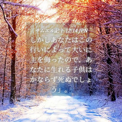 Picture 04 - サムエル記下 12:14 JPN - しかしあなたはこの行いによって大 - Bible Verse Picture