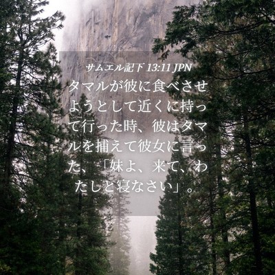Picture 04 - サムエル記下 13:11 JPN - タマルが彼に食べさせようとして近 - Bible Verse Picture