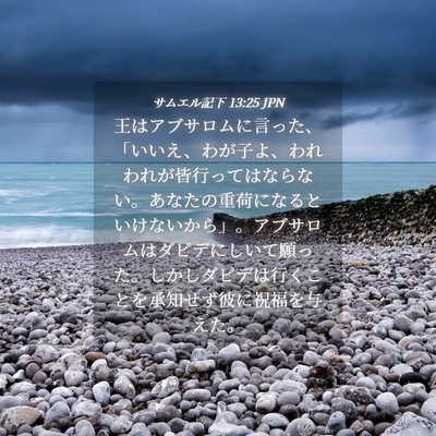 Picture 04 - サムエル記下 13:25 JPN - 王はアブサロムに言った、「いいえ - Bible Verse Picture