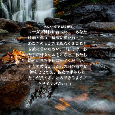 Picture 04 - サムエル記下 13:5 JPN - ヨナダブは彼に言った、「あなたは - Bible Verse Picture