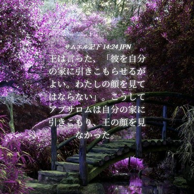 Picture 04 - サムエル記下 14:24 JPN - 王は言った、「彼を自分の家に引き - Bible Verse Picture