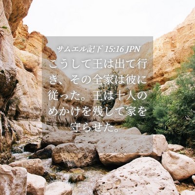 Picture 04 - サムエル記下 15:16 JPN - こうして王は出て行き、その全家は - Bible Verse Picture