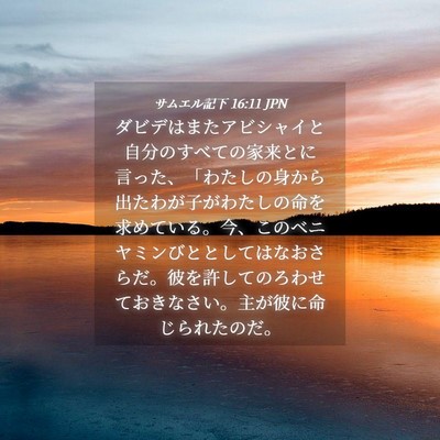 Picture 04 - サムエル記下 16:11 JPN - ダビデはまたアビシャイと自分のす - Bible Verse Picture