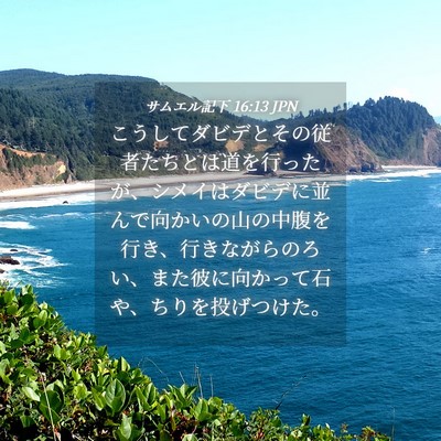Picture 04 - サムエル記下 16:13 JPN - こうしてダビデとその従者たちとは - Bible Verse Picture